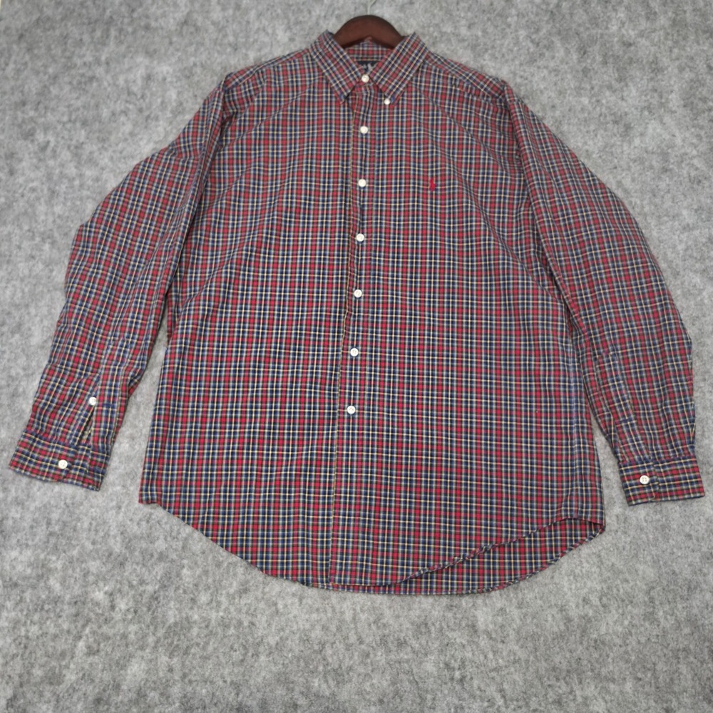 Ralph Lauren Classic Fit Plaid ButtonDown Shirt Mens Large Multicolor LongSleeve
